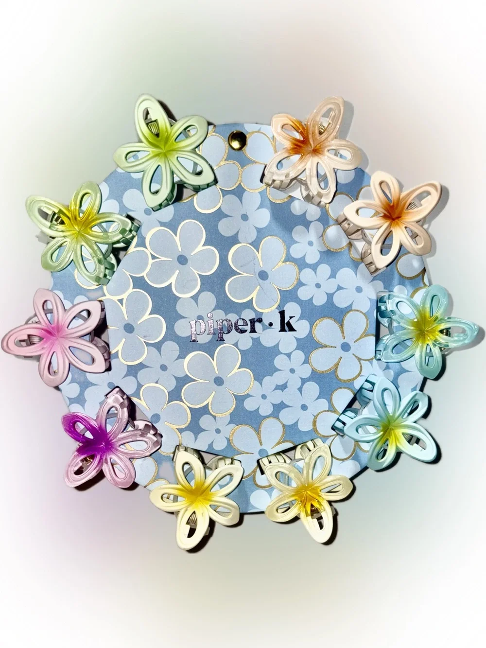 🍒 Piper K Plumeria small tropical hair clip set